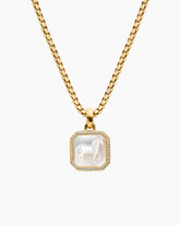 Petrvs® Horse Amulet in 18K Yellow Gold with Mother of Pearl and Diamonds, 16.4mm